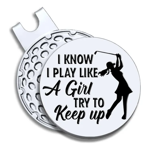 Know I Play Like Girl Marcador Pelota Golf Clip Magnetico
