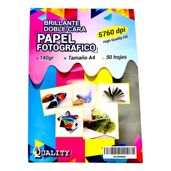  Papel Fotográfico Doble Cara Brillante X 50 Hojas Tamaño A4
