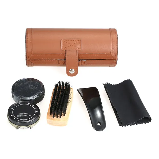 Kit De Cuidado De Betún Para Zapatos: Juego De 6 Limpiadores