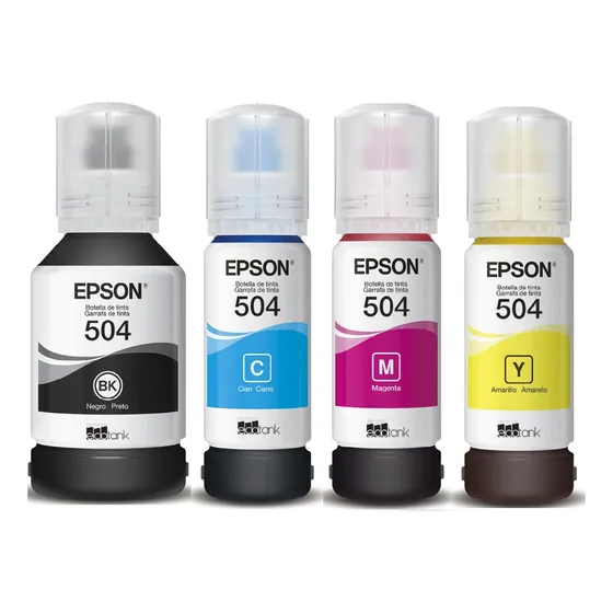 Kit 4 Refil Epson T504 L4150 L4160 L4260 L6161 L6171 Kit