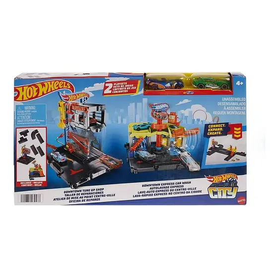 Hot Wheels City Taller De Reparaciones Y Autolavado 2 Pistas