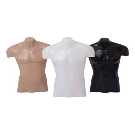 Maniquí Medio Torso Hombre Plastico Remeras Camiseta Agustin Piel, Blanco O Negro