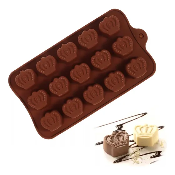Molde De Silicona Corona Coronas Bombones Chocolate Color Marrón