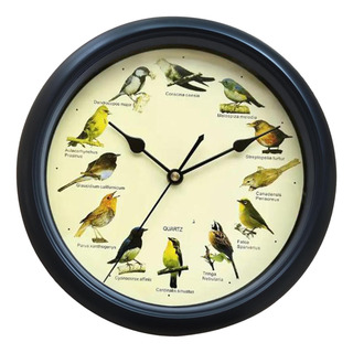 Reloj De Pared Con Diseño De Aves, Estilo Negro 25cm Reloj De Pared Con Diseño De Aves, Estilo Negro 25cm