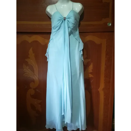 Vestido Formal Largo Azul Cielo Xs
