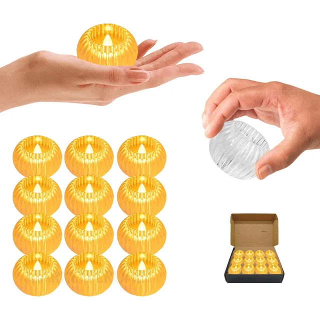Velas Acrilicas Led Caja 12 Und Decoración Incluye Pilas