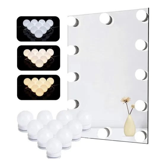 Luces Espejo Tocador 10 Led Bombillas Colores Niveles G3