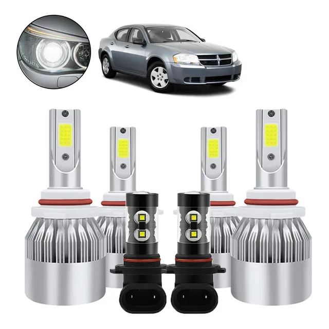 Para Dodge Kit De Luces Led 8000lm Luz Alta+baja+niebla
