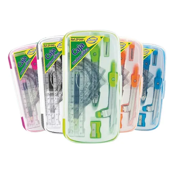 Kit Caja Matematica Compas + Juego Geometrico