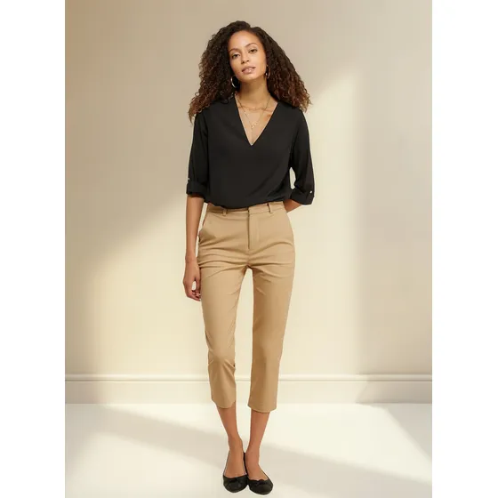 Pantalon Mujer Patprimo Beige Algodón Capri 30071437-8604
