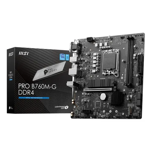 T. Madre Intel Msi Pro B760m-g Ddr4 Lga1700 Micro-atx Pro_b7 Color Negro