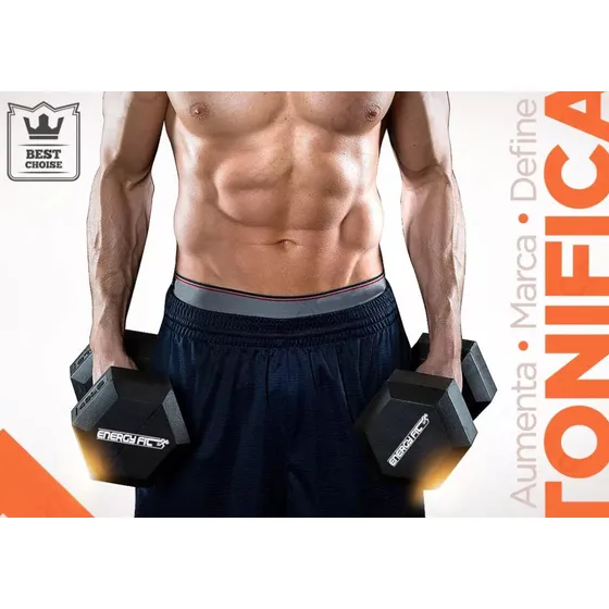 Mancuernas Hexagonales Engomadas Fundicion 30 Kgs X Unidad Negro