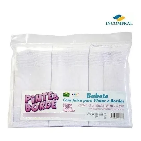 5 Pcts Babete / Pano De Boca Pinte E Borde Incomfral Com 3un