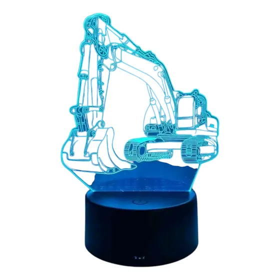 Lámpara Acrílico Excavadora Máquina Led