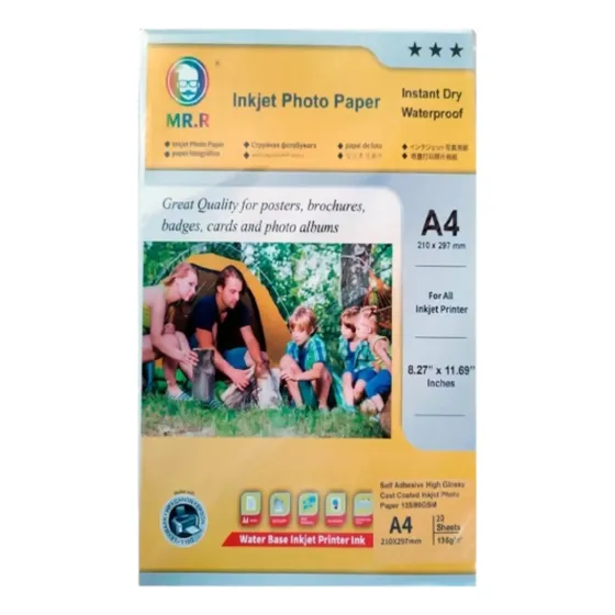 Papel Fotografico Autoadhesivo A4 X 50 Hojas Ideal Pegotines