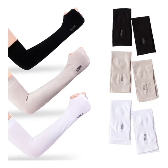 Mangas Uv Protección Para Brazo Seda Hielo Manguillas 3set