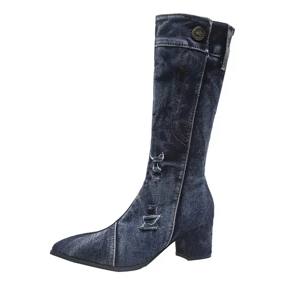 Botas Vaqueras De Moda Con Botones Botas Vaqueras