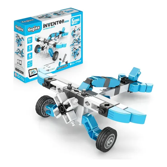 Juego De Construcción Aviones 5 En 1 Niño Bloques Para Armar Color Azul Acero Personaje Avión Acrobático