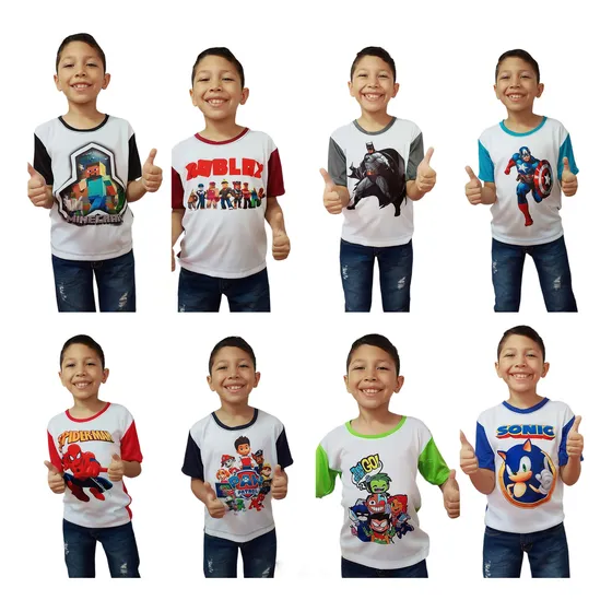 Franelas Niños Diferentes Motivos