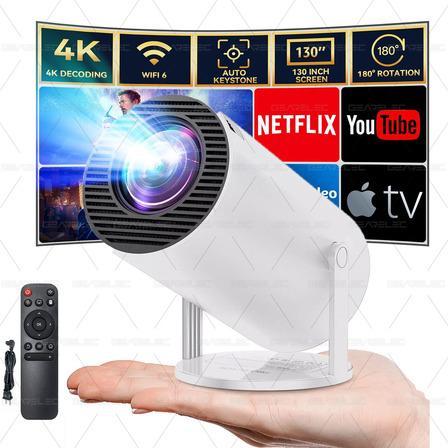 Mini Proyector Hy300 Gearelec Profesional 1080P 4k Wifi 12000LM Color Blanco 127V Portátil Smart Tv Mini Proyector Hy300 Gearelec Profesional 1080P 4k Wifi 12000LM Color Blanco 127V Portátil Smart Tv