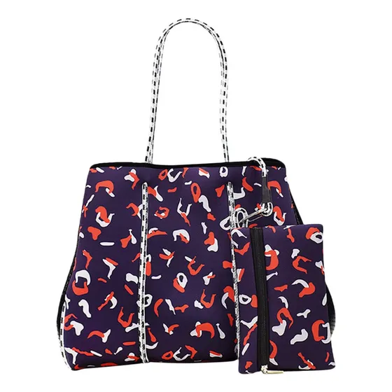 Cartera De Neopreno De Mujer Con Porta Cosméticos