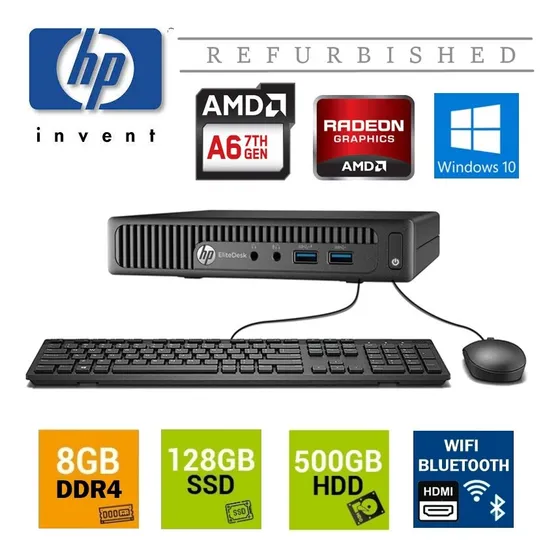 Cpu Computadora Hp Amd Pro A6 9500 8gb Ddr4 Ssd 128gb 500gb