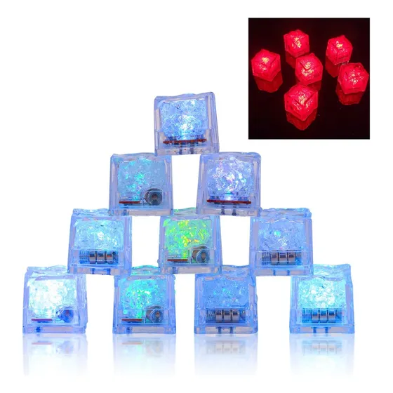 12 Gelo Decorações De Bebidas Pisca Colorido Led Decorações Luz Vermelho Produto Vermelho