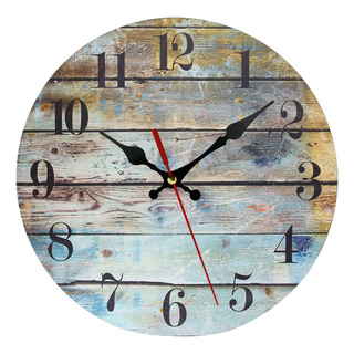 Reloj De Pared De Madera De 9,8 Pulgadas, Multicolor Reloj De Pared De Madera De 9,8 Pulgadas, Multicolor