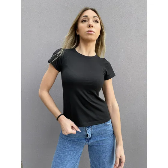 Remera Basica Manga Corta Lycra Mujer Marca Loca
