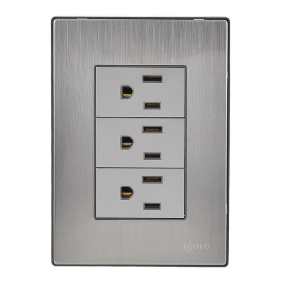 Placa Armada Inox 3 Contactos Sencillos 1 Axo Light Inox1004