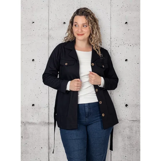 Saco Gabardina Lycra Mujer Onara Terra Talle Grande Cs