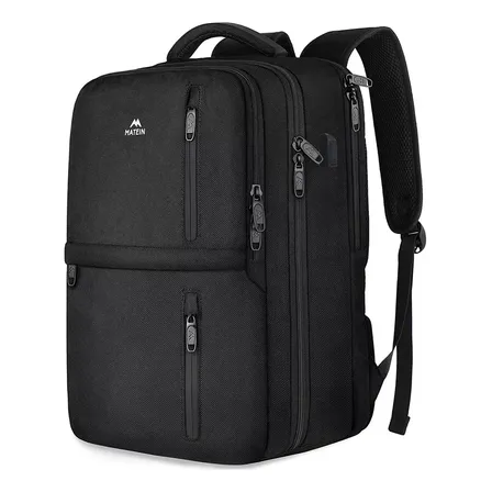 Mochila Masculina De Viagem 40l, Itens Pessoais Grande Capacidade Com Compartimento Para Sapatos, Para Notebook De 17 Polegadas Ideal Para Trabalho, Academia, Escolar, Preta Matein 1197 Preto Liso