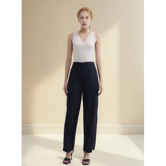 Pantalon De Mujer Marca Seven Negro En Algodón #28071707