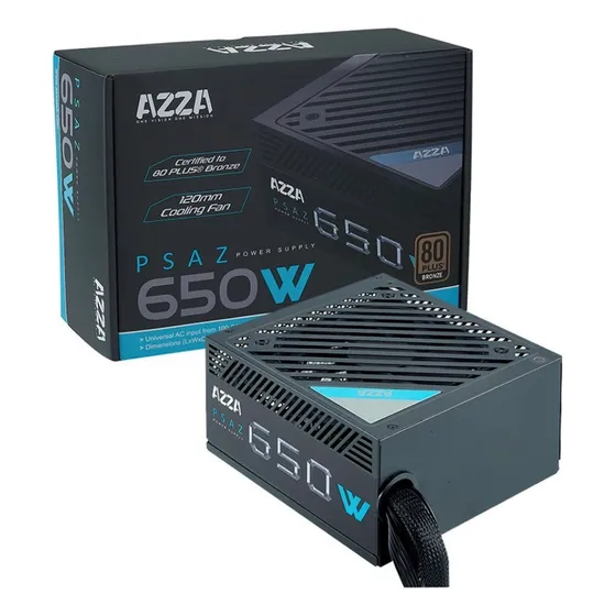 Fuente Poder 650w Certificada Azza 80 Plus Bronze Fan 120mm