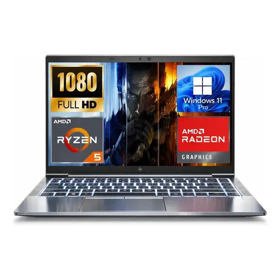 HP EliteBook 845 G7 - Portátil Full HD 1080p con AMD Ryzen 5 Pro, 16 GB de RAM y SSD de 256 GB - Ideal para juegos y negocios - Excelente