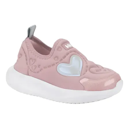 Tênis Bibi Flash Menina Confortável Escolar Casual Glitter Rosa Lisa 23