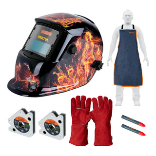 Careta Electrónica P/soldar C/ Escuadras Y Kit De Protección Careta Electrónica P/soldar C/ Escuadras Y Kit De Protección