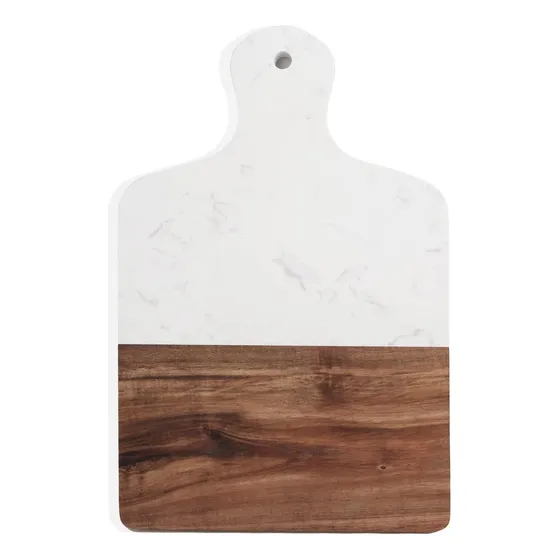 Tabla De Cortar Con Mármol Y Madera Natural, Tabla De Servic