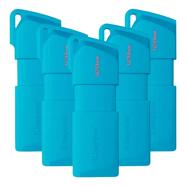 Kit 5 Memoria Usb 128gb Kingston Datatravelerexodia Aqua 3.2
