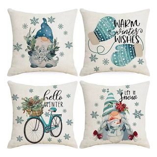 Almohada Lino Navideña Funda Cojín Decoración Del Hogar Almohada Lino Navideña Funda Cojín Decoración Del Hogar
