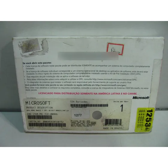 Cd Win Home Basic 7 Sp1 32-bit Brazilian La Original Lacrado