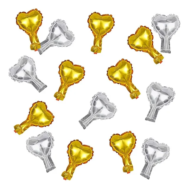 Annodeel 100pcs Globos De Láminas De Corazón De Plata De Oro