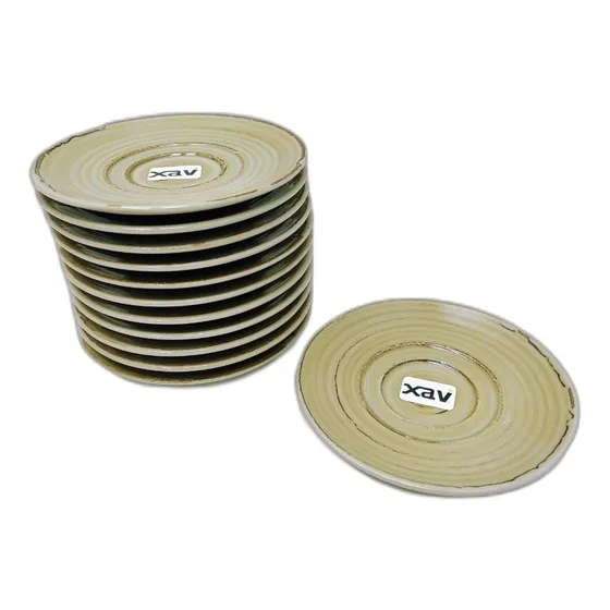 12 Plato Te Porcelana Spot Garnet 15cm Rak Cn. 8174 Xavi