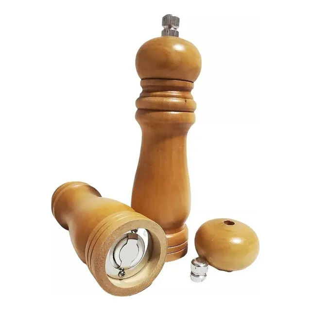 Molinillo De Pimienta Y Sal De Bambú Beige