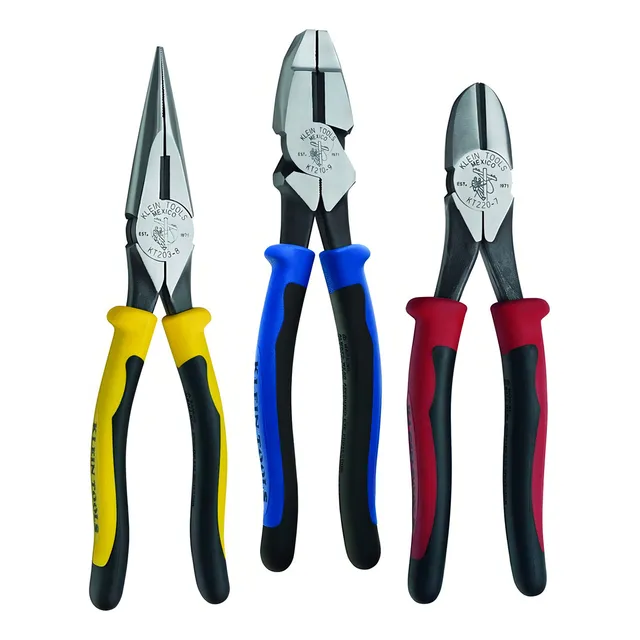 Pinzas Electricista 3 Pzas Alta Palanca + Corte Klein Tools