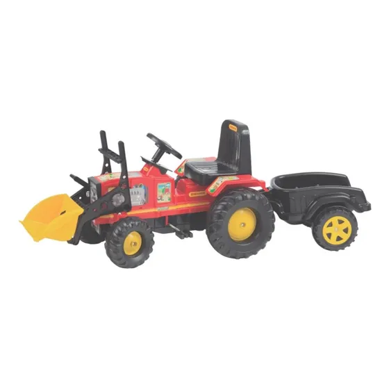 Tractor A Pedal Con Pala Y Tráiler Para Niños - Biemme