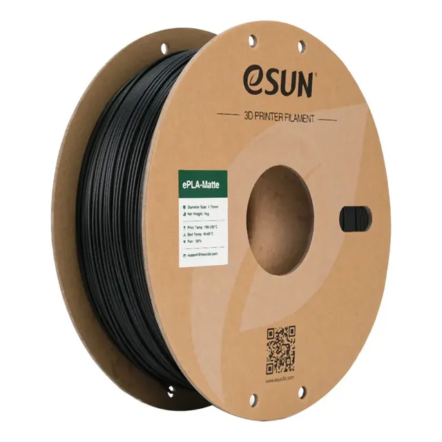 Filamento 3d Esun EPLA-Matte Cor Deep Black