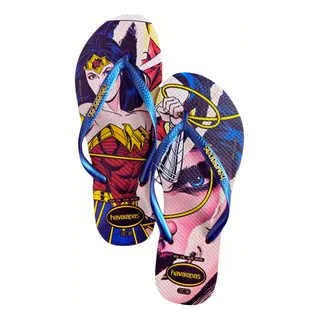 Chinelo Havaianas Slim Mulher Maravilha Feminino Original Chinelo Havaianas Slim Mulher Maravilha Feminino Original
