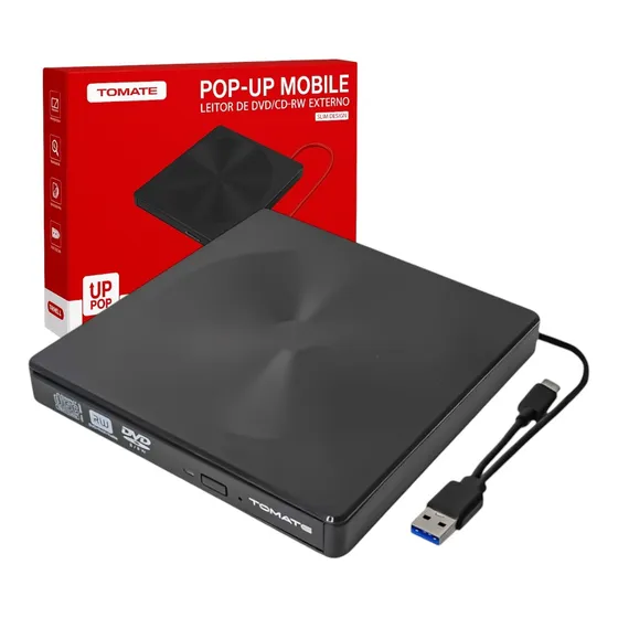 Gravador Externo De Cd E Dvd Tipo-c Usb 3.0 Externo Mtm-1025