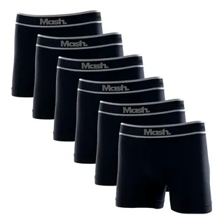 Kit 6 Cuecas Boxer Sem Costura Masculino Adulto Mash Kit 6 Cuecas Boxer Sem Costura Masculino Adulto Mash